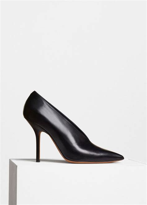 celine v pony heels|Essentials V Neck pump in shiny calfskin .